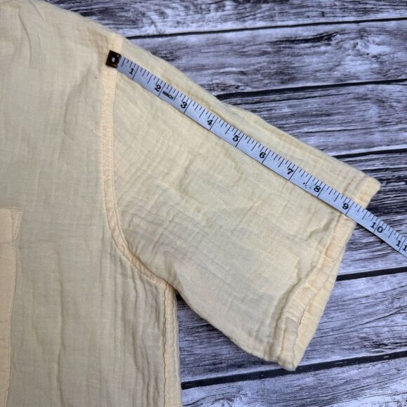 Stars Above Women's Button Down Blouse Shirt XS Extra Small Light Butter Yellow - Picture 11 of 13